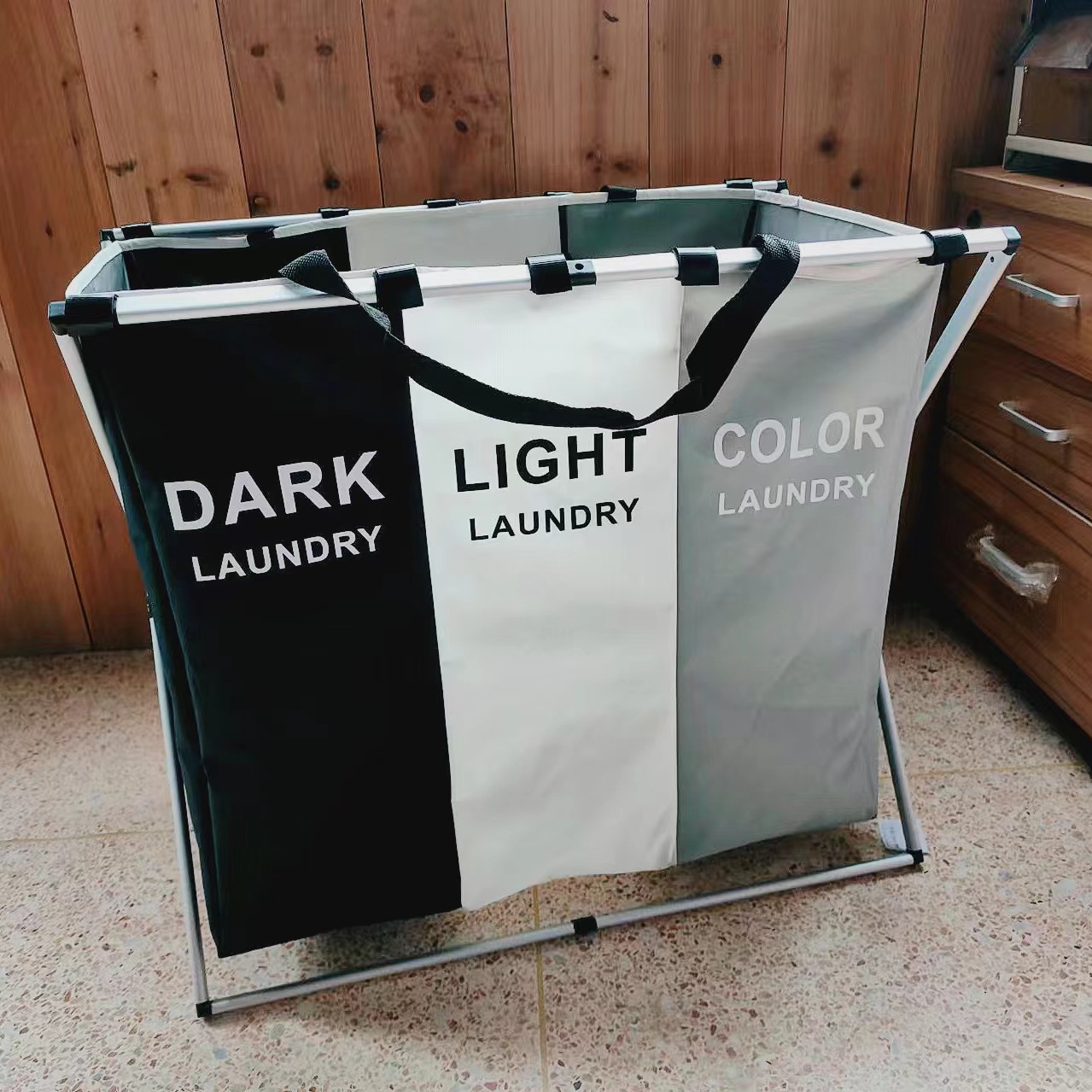 Cesta de lavandería plegable transfronteriza Paño de Oxford con cubierta Caja de lavandería Cesta de almacenamiento de lavandería portátil Cesta de lavandería