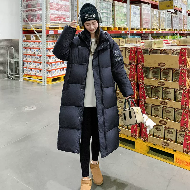黑金羽绒棉服女冬季2025年新款韩版宽松过膝加厚长款棉衣棉袄外套