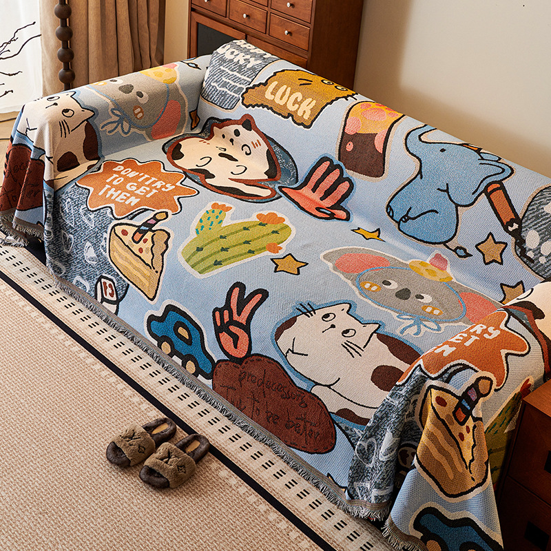 Caricatura nueva cubierta de sofá nuevo todo incluido anti-gato arañazo toallas de cubierta universal cuatro estaciones de una cubierta de sofá completo