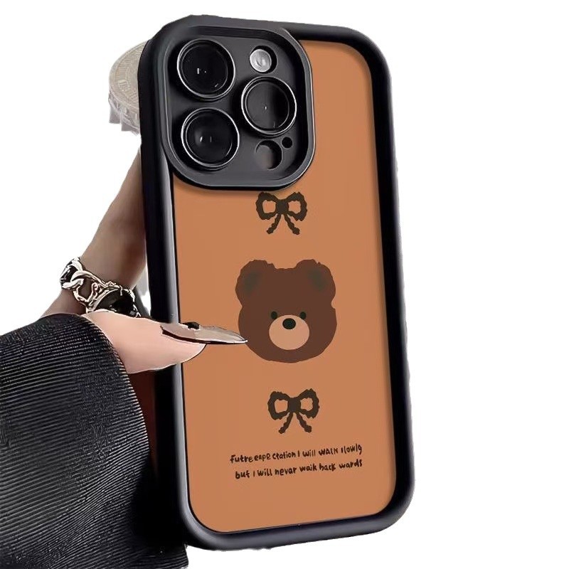 Funda para teléfono iphone16promax para pareja Apple 15pro anti-caída 14 oso 13 lindo 12 nuevo x