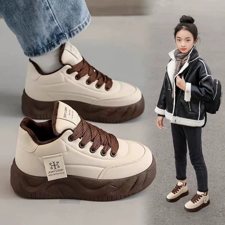 Обувь для девочек на мягкой подошве 2024 осенние и зимние детские нескользящие кроссовки