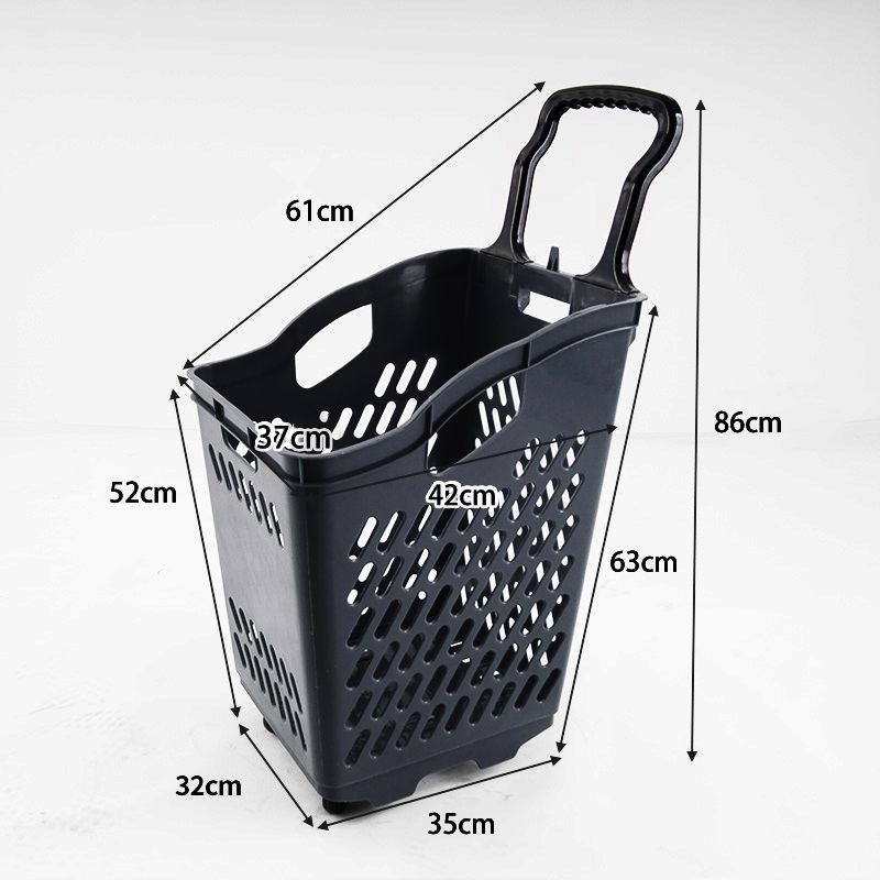 Cestas de compras de supermercado Danding con ruedas de mano cesta de compras de bocadillos tienda de conveniencia gruesa carro de plástico de compras image 46