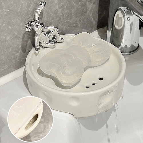 Light luxury bathroom soap box, household high-end soap holder, drainage bathroom draining rack