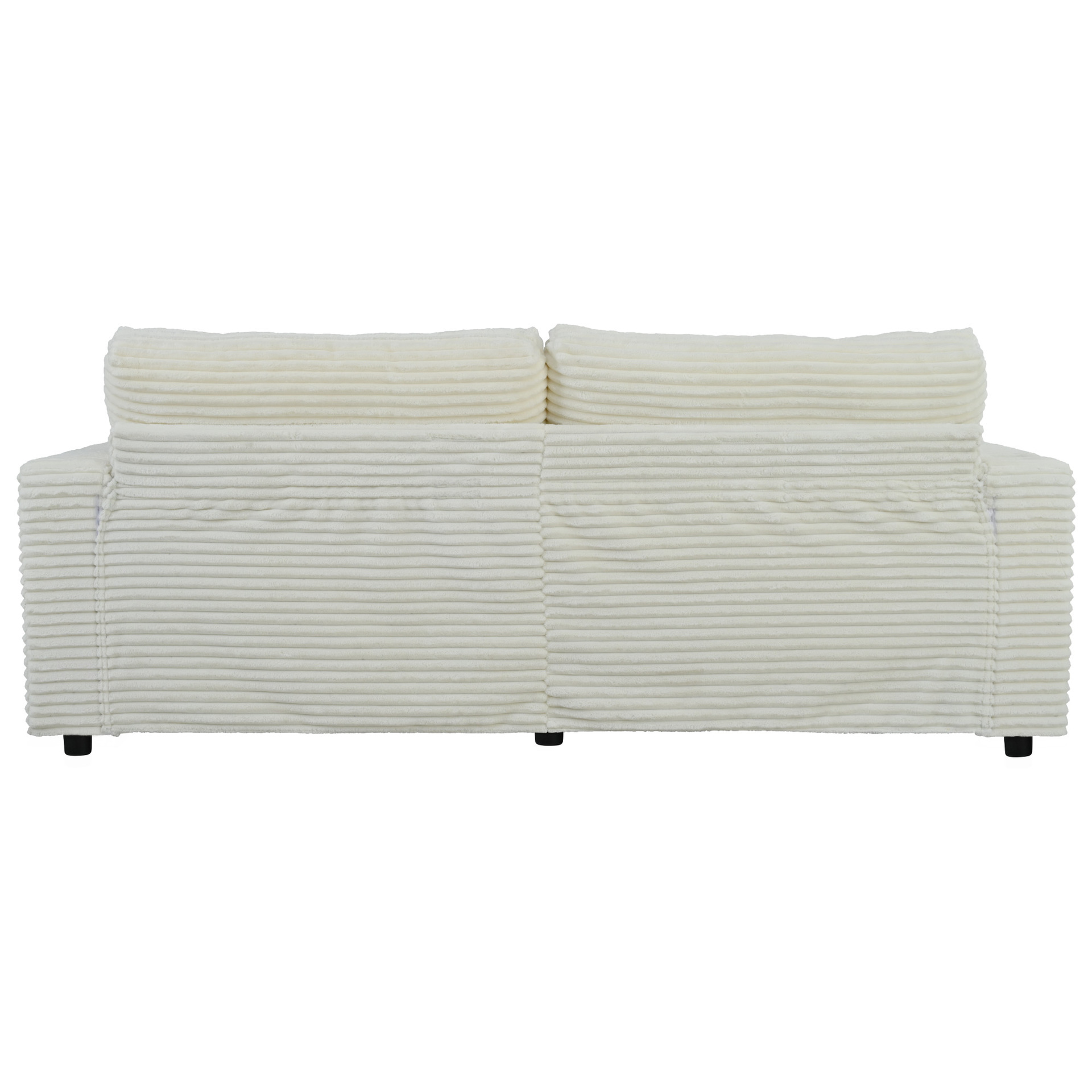 Cream Sands moderna mini sala de estar ultra ancha sentada profunda línea recta suave plum mat sofá de tela image 1
