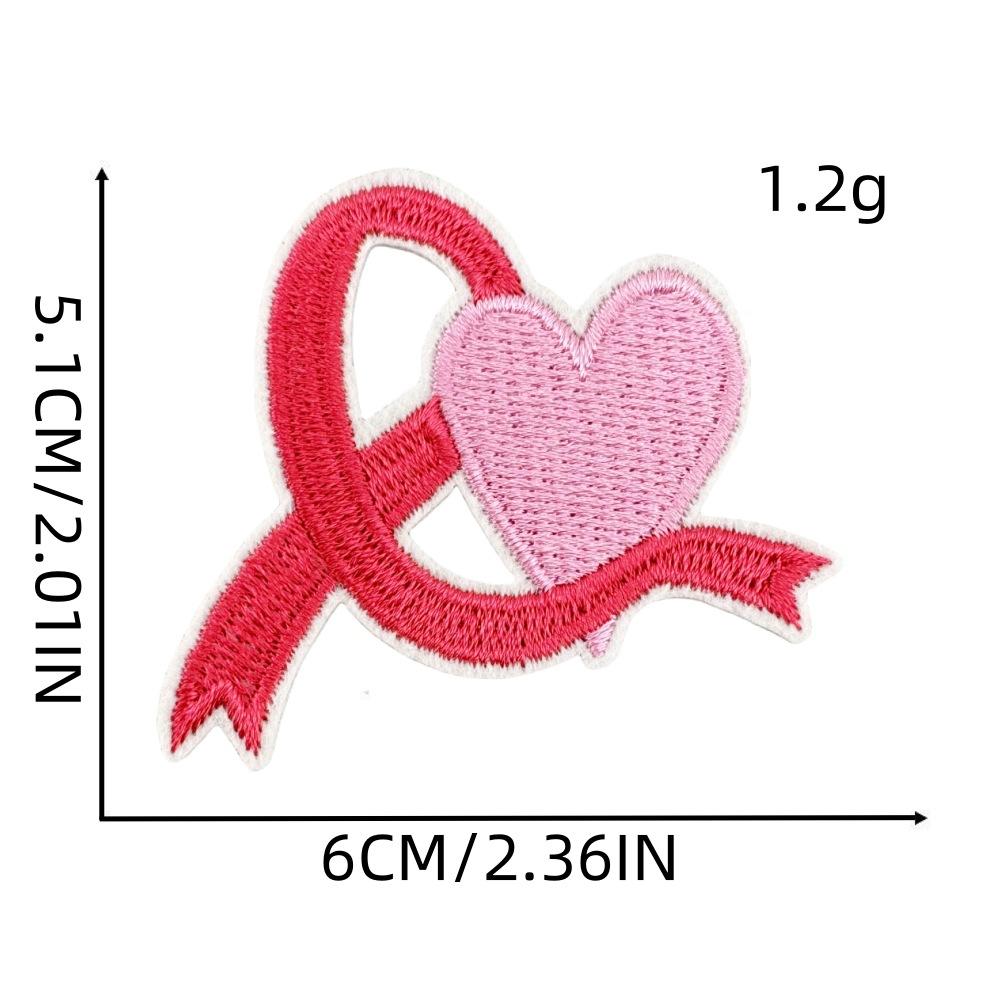 粉色丝带布贴8#