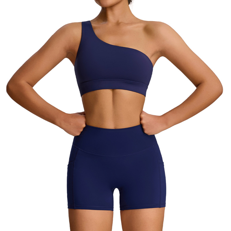ヨーロッパとアメリカの新しいタイトなヨガ服スーツ速乾性通気性ヌードフィットネス服女性の屋外ランニングスポーツウェアスーツ|undefined
