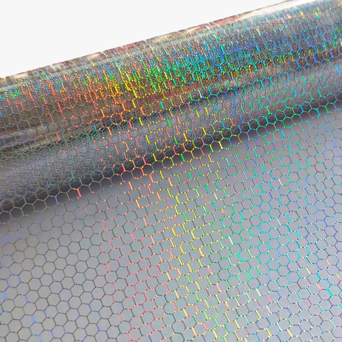 PET银色竖草条小六边形镭射洗铝转移膜刻字膜原材料耐高温金属膜