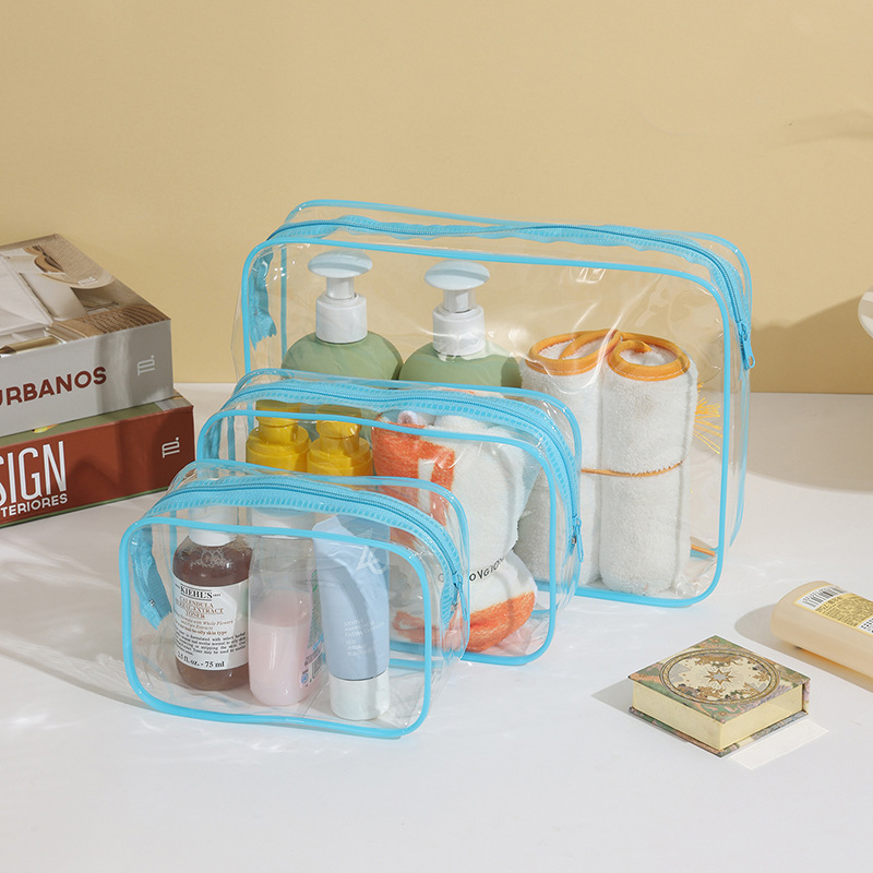 Cosmetic Bag for Women, Large Capacity Travel Dry and Wet Separation Storage Bag, Transparent Waterproof Pvc Toiletry Bag for Travel