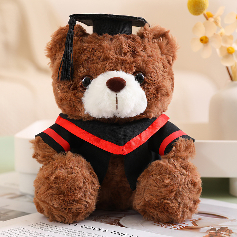 Doctor oso juguete de peluche oso muñeca temporada de graduación de la universidad LOGO muñeca de tela lindo regalo para compañeros de clase