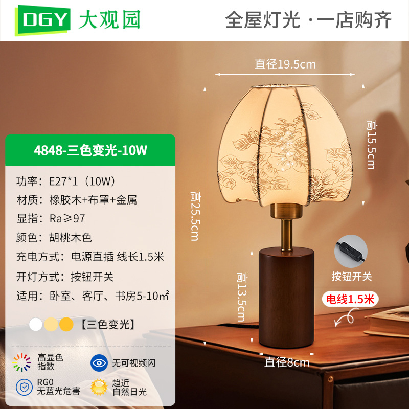 Grand View Garden retro luces de cabecera de dormitorio de alto nivel de tela de patrón luces de cabecera de cama L138 luces de estilo antiguo