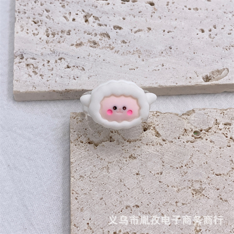 Nueva historieta animal Rana Tigre elefante pulpo resina anillo lindo estilo personalizado divertido anillo