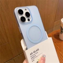 高度な肌に優しいつや消しアイスミスト磁気電話ケース Apple 13 スタンド magsafe アイスミスト磁気電話ケース