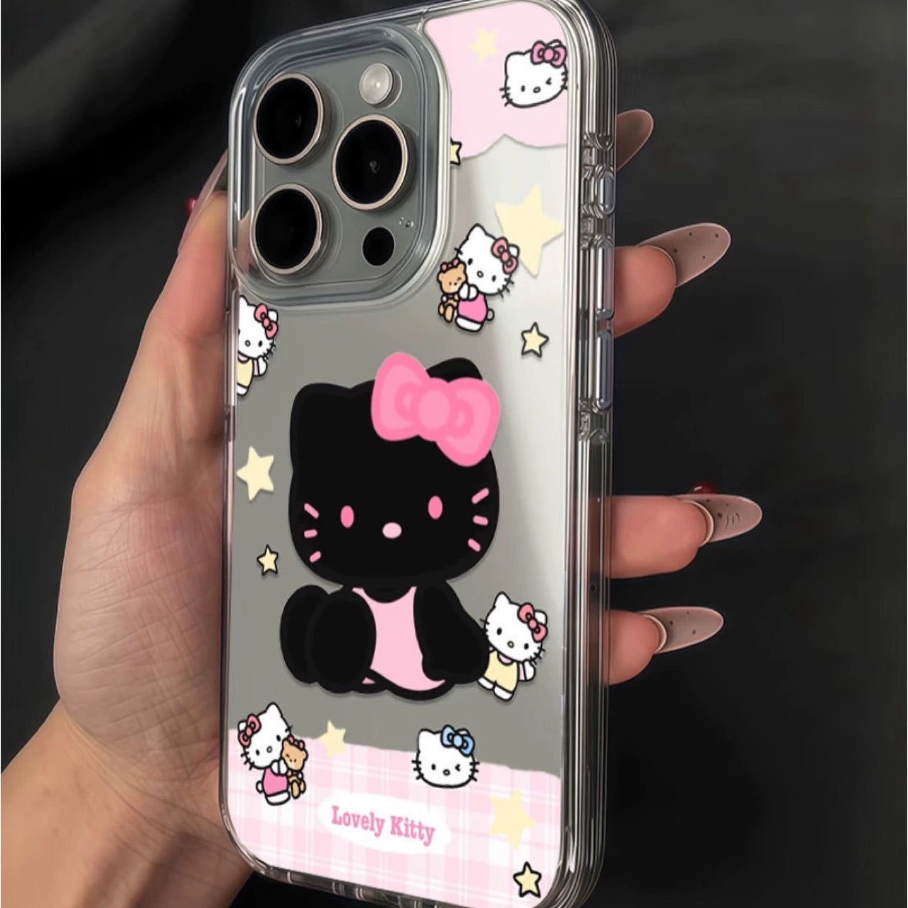 Чехол для телефона Apple iPhone 16 — прозрачный ТПУ с принтом Hello Kitty, лёгкий 21 г