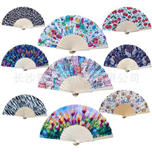 厂家直供西班牙木扇 23厘米荷木折扇 欧式折叠扇 多款可选