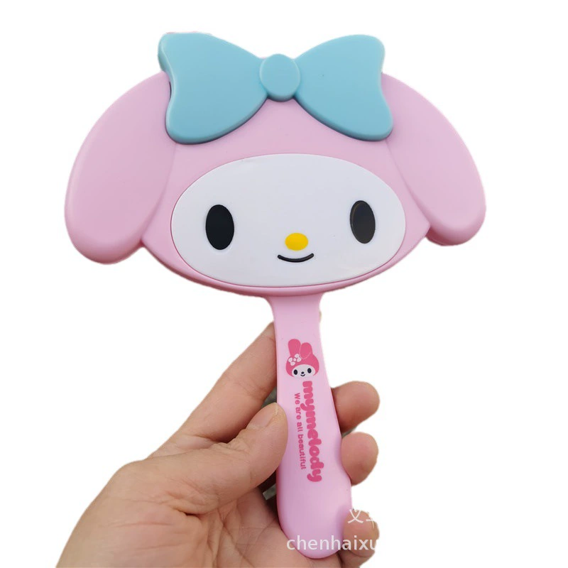 Sanrio, cartoon cute handheld brush for students, mirror