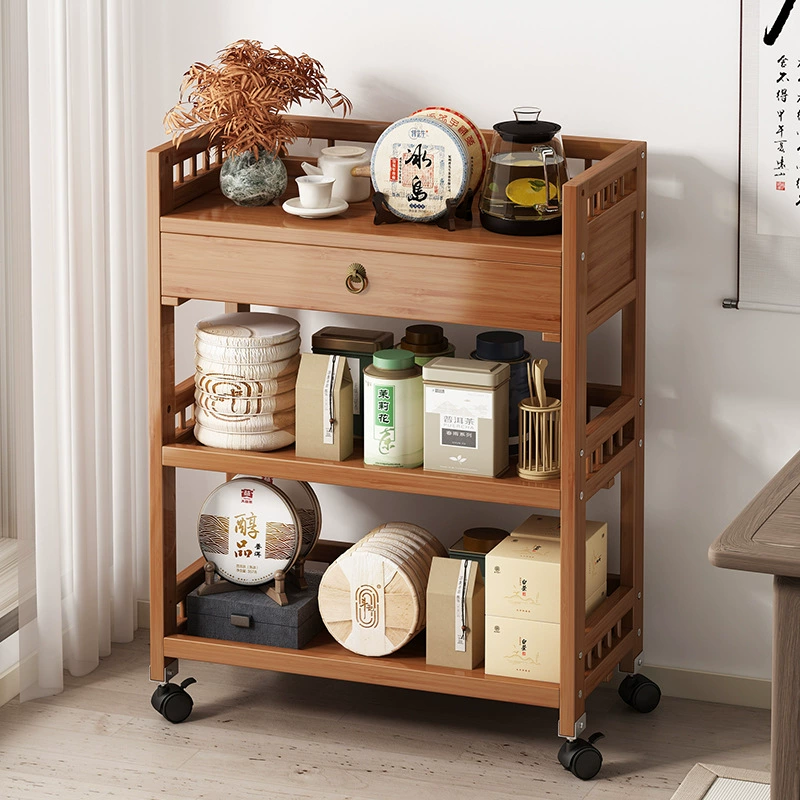 Мобильная тележка Многослойная подставка для чайной комнаты подставка для хранения