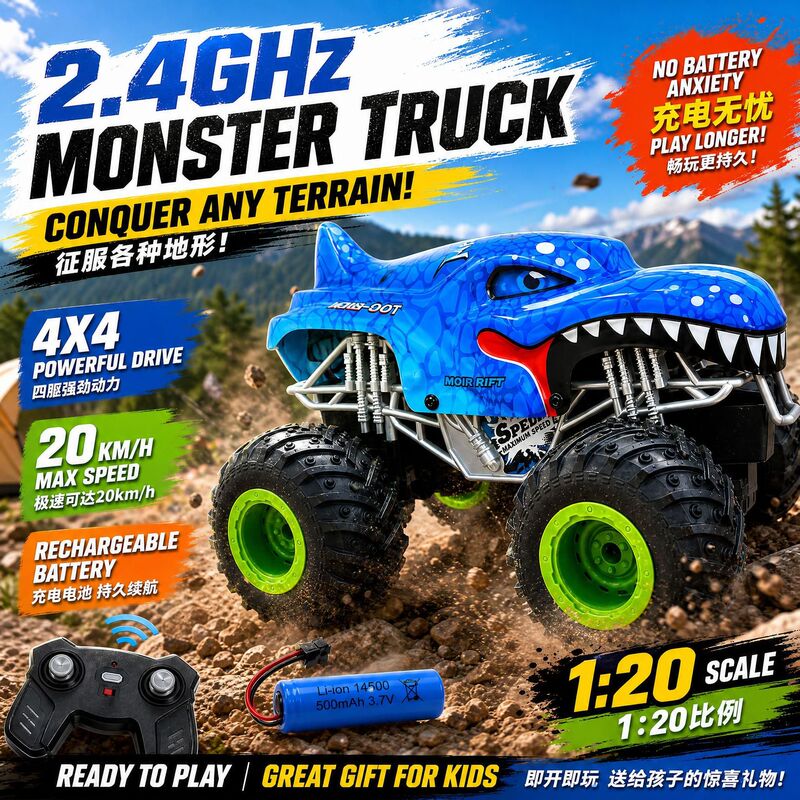 Off-road remote control car toy, large-size four-wheel drive climbing car, rechargeable remote control car, wholesale toy car for boys