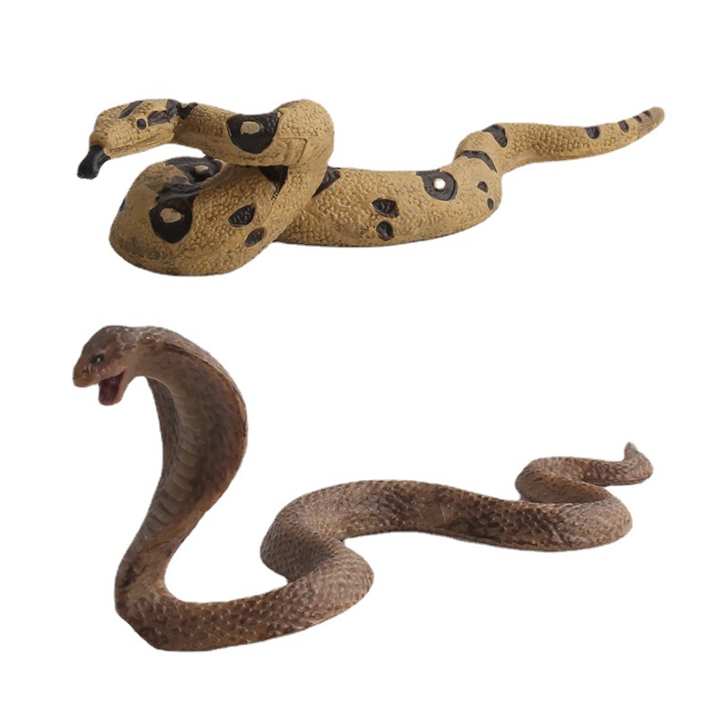 Venta caliente transfronteriza de simulación infantil bosque animal modelo juguete sólido Cobra Python adornos creativos
