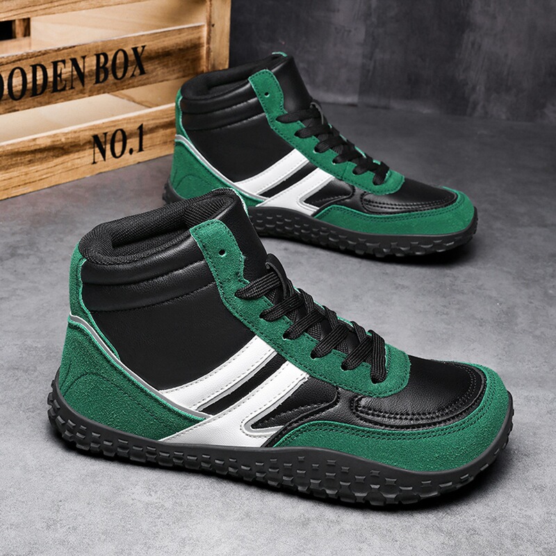 2026 New Model Youth Leather Waterproof Wide-Fit High-Top Trendy Sports Shoes with Wide Toe and Wide Last for Men, Autumn and Winter Season