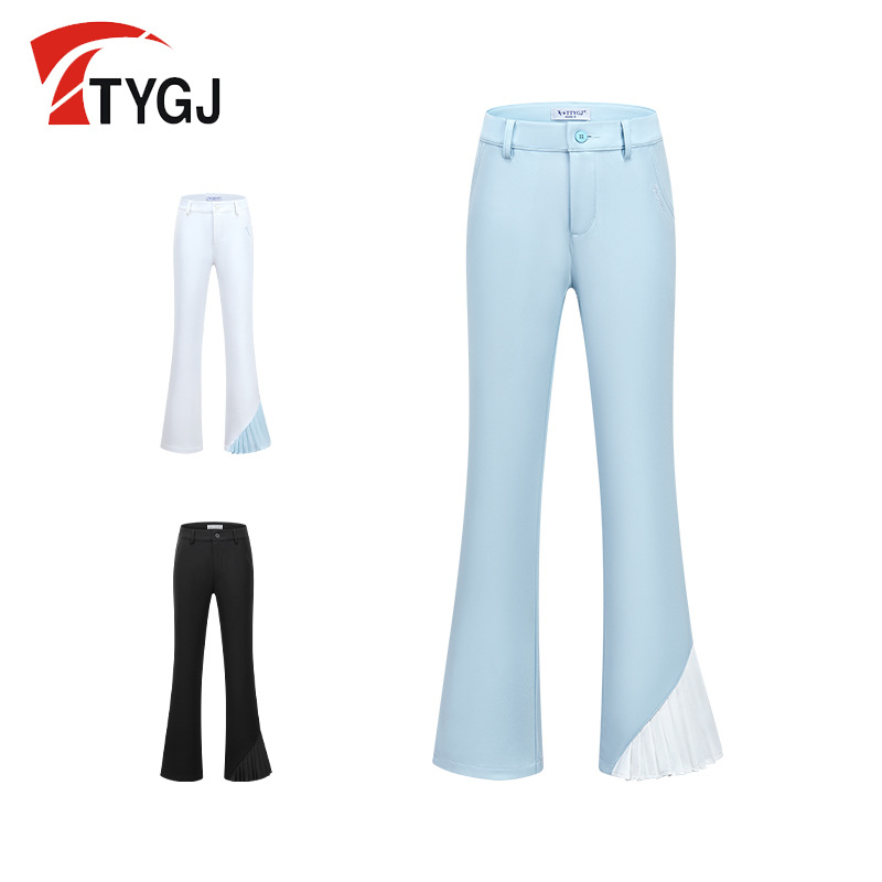2025 New Golf Trousers Women's Sports Pants Flared Pants Slim-fit Leg Long Stretch Split Pants