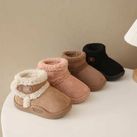 2025新款儿童雪地靴加绒加厚棉鞋防滑软底休闲短靴代发