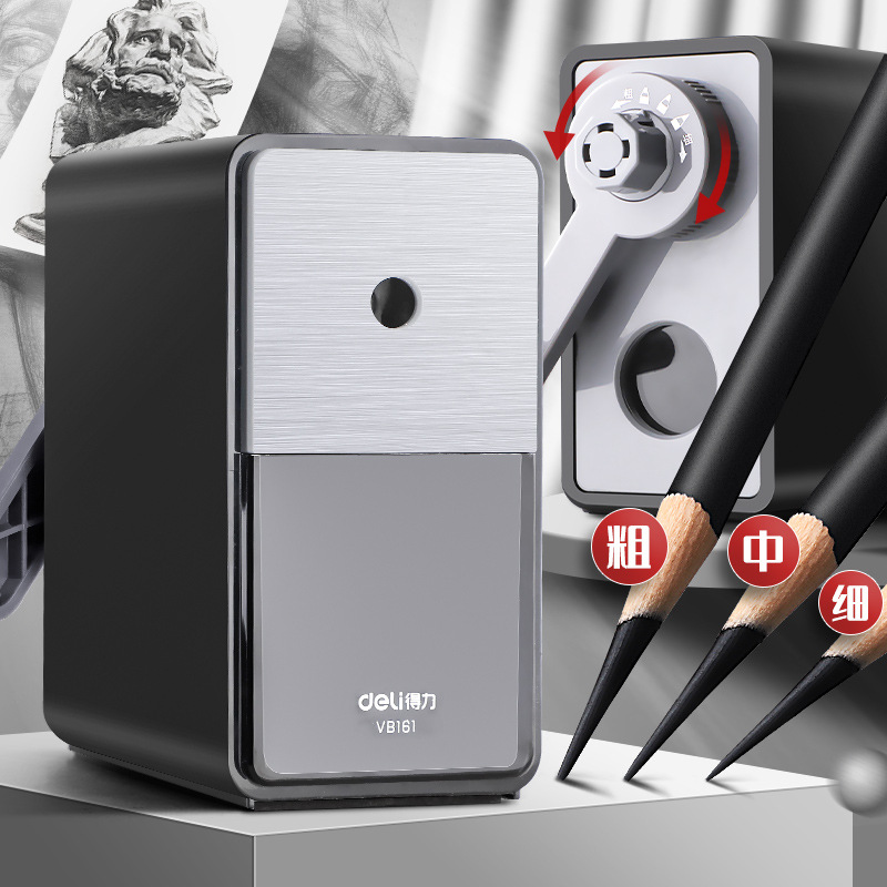 Sacapuntas de lápiz manual profesional Sacapuntas de lápiz rotatorio de carbón para estudiantes Deli boceto sacapuntas especiales para estudiantes de arte