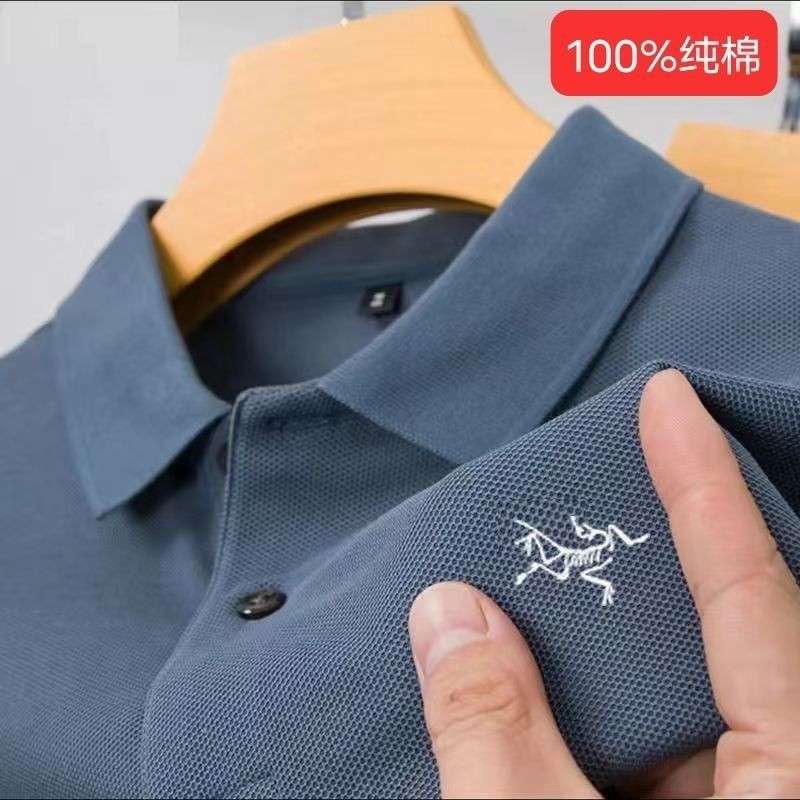 鸟家25年夏季新款纯棉短袖polo衫男中年纯色简约翻领高端男装短袖|undefined