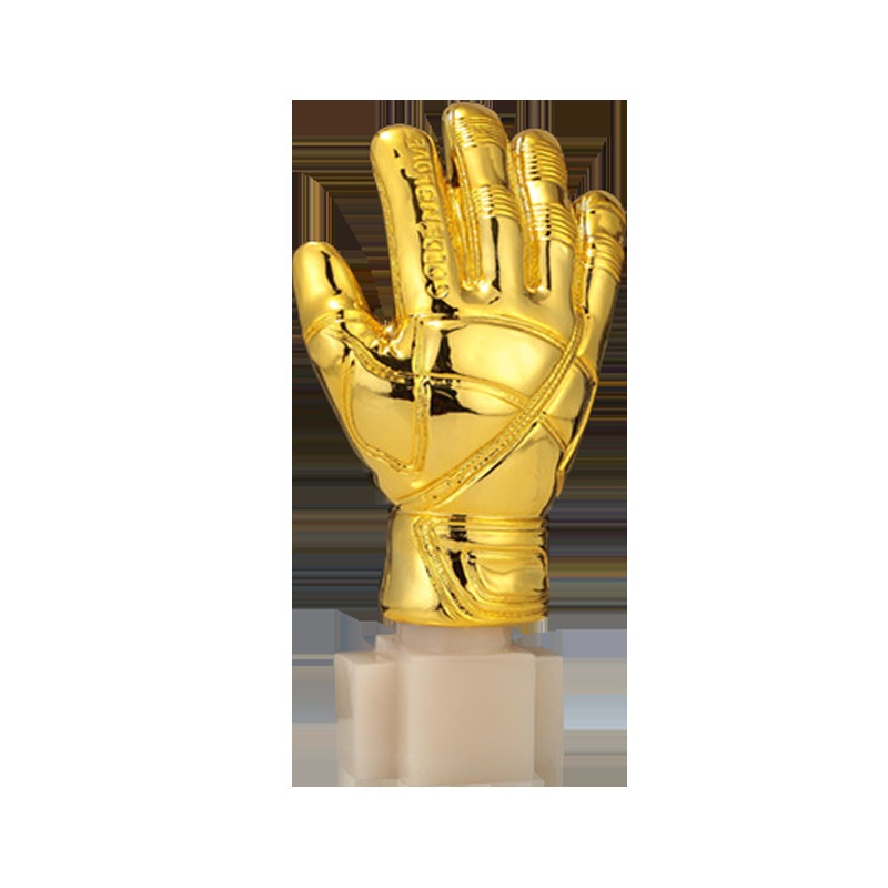 Copa de Europa Trofeo de portero de fútbol Guantes de oro Tirador de portero Trofeo de pelota de oro Partido de resina Trofeo de fútbol grabado