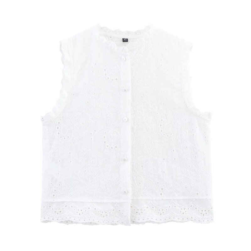 Popular European and American Style Shirts with Small Flutter Sleeves, Hollow-Out Design, Women's Fashion, Internet Celebrity Embroidery, Trendy Ins White, Other Southeast Asian Styles Popular European and American Style Shirts with Small Flutter Sleeves, Hollow-Out Design, Women's Fashion, Internet Celebrity Embroidery, Trendy Ins White, Other Southeast Asian Styles