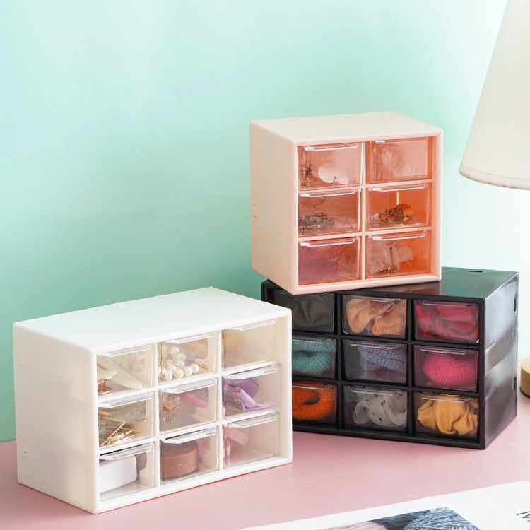 Dormitorio sala de estar ins Jiugongge caja de almacenamiento de cajón a prueba de polvo papelería joyería Jiugongge almacenamiento de cosméticos