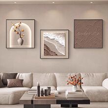 中古风客厅沙发背景墙装饰画高级感2025新款餐厅画正方形挂画