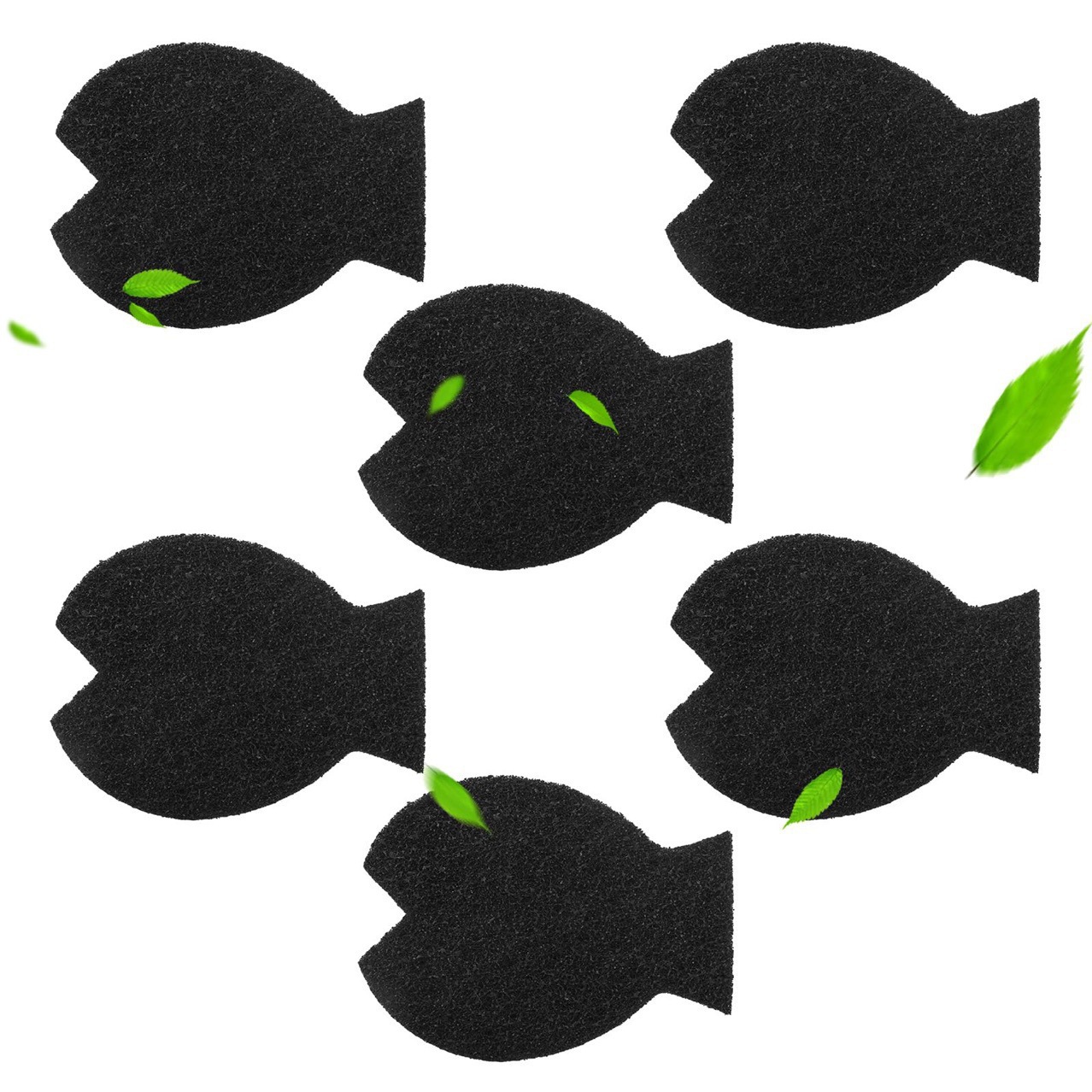 鱼形猫砂盒粘接活性炭过滤器通用猫砂盒碳过滤棉