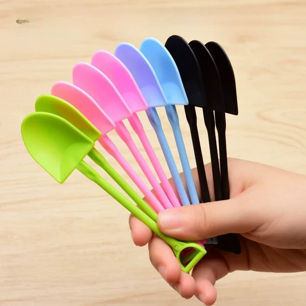 Disposable plastic spatula spoon thickened spice spoon fork spatula spoon fruit cake spoon dessert spoon ice cream spoon