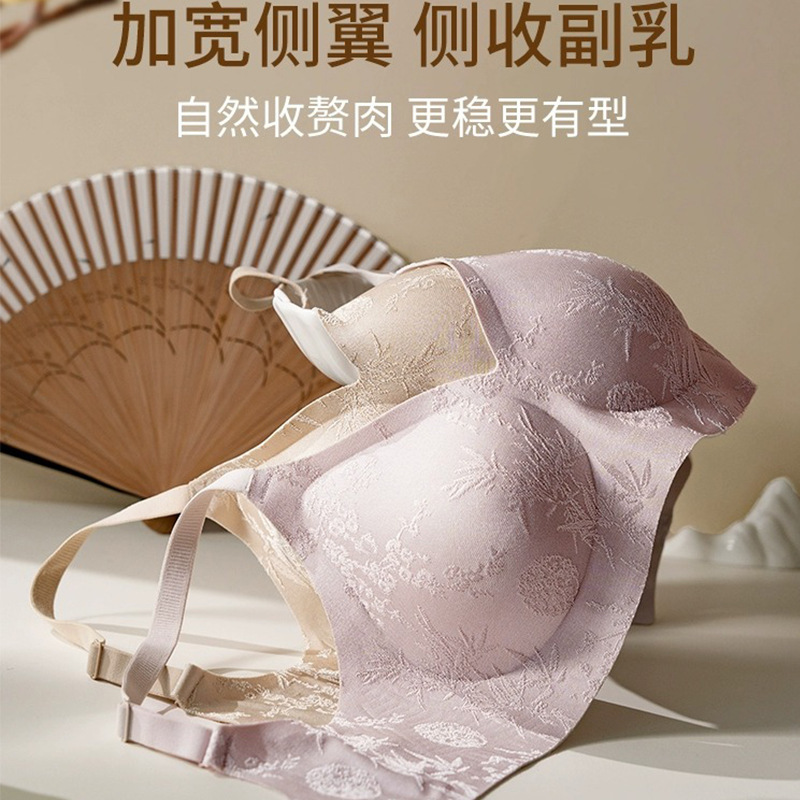 Underwear for Women with Small Breasts, Push-Up Seamless Bra Set, Small Breast Underwear, Push-Up Bra for Women, Anti-Sagging Bra for Small Breasts