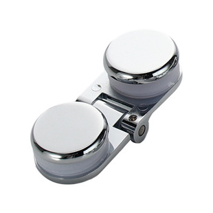 Frameless Glass Door Hinge 180 Degree Glass Clip Display Cabinet Wine Cabinet Catering Deli Double-Sided Hinge Round Door Clip