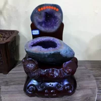 Оптовые украшения из натурального аметиста, хрустальная изобилие, аметистовая пещера, украшения для дома, украшения для офиса, хрустальный мешок для денег