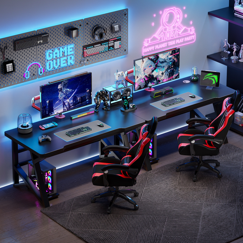 Computer Desk Home Bedroom Long Desk Simple Double Workbench Office Desk Couple Side-By-Side Desktop Gaming Table Computer Desk Home Bedroom Long Desk Simple Double Workbench Office Desk Couple Side-By-Side Desktop Gaming Table