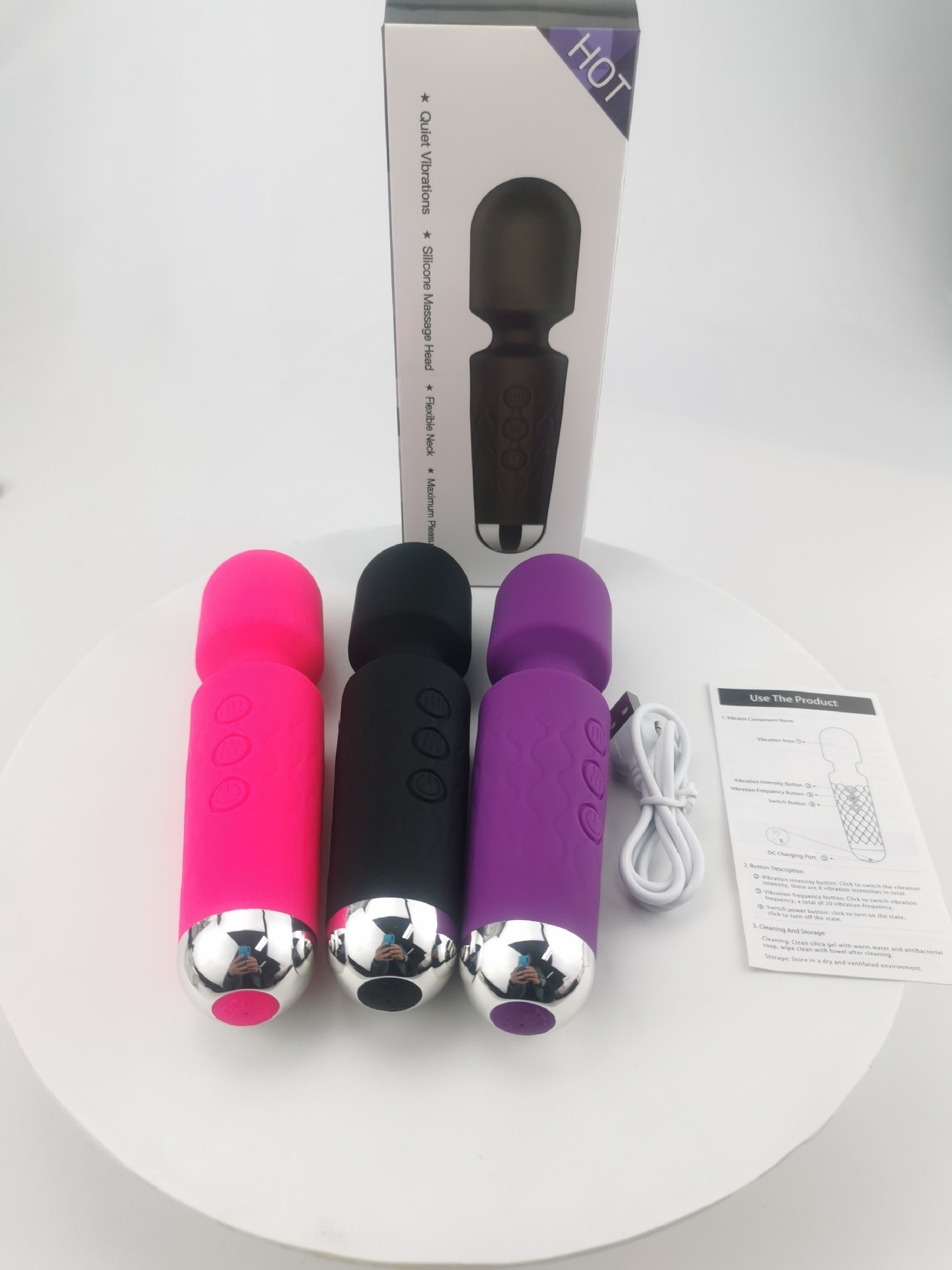 Av Vibrator For Women With 20 Frequency Vibration Knight Massager_voghion.com