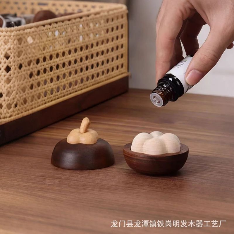 マンゴスチンディフューザー木製アロマエッセンシャルオイル無垢材ディフューザー家庭用屋内ディフューザー石の装飾品車の香りディフューザー|undefined