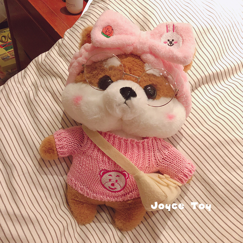 智贝SKU图_5ins网红柴犬公仔换装穿衣狗狗玩偶秋田布