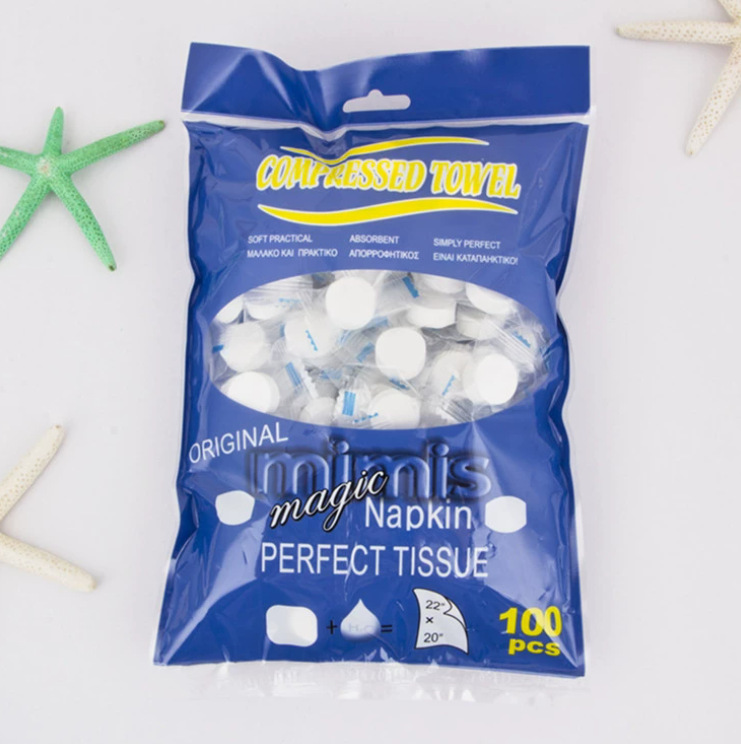 Disposable Compressed Towel Wipes for Face Washing and Hand Cleaning, Travel Portable Baby Wipes, 100-Pack Disinfectant Cotton Balls