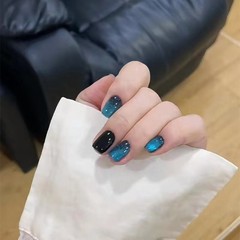 B550 dynamic cat eye short cat eye dark style wearable nails removable fake nails factory direct sales one piece drop shipping