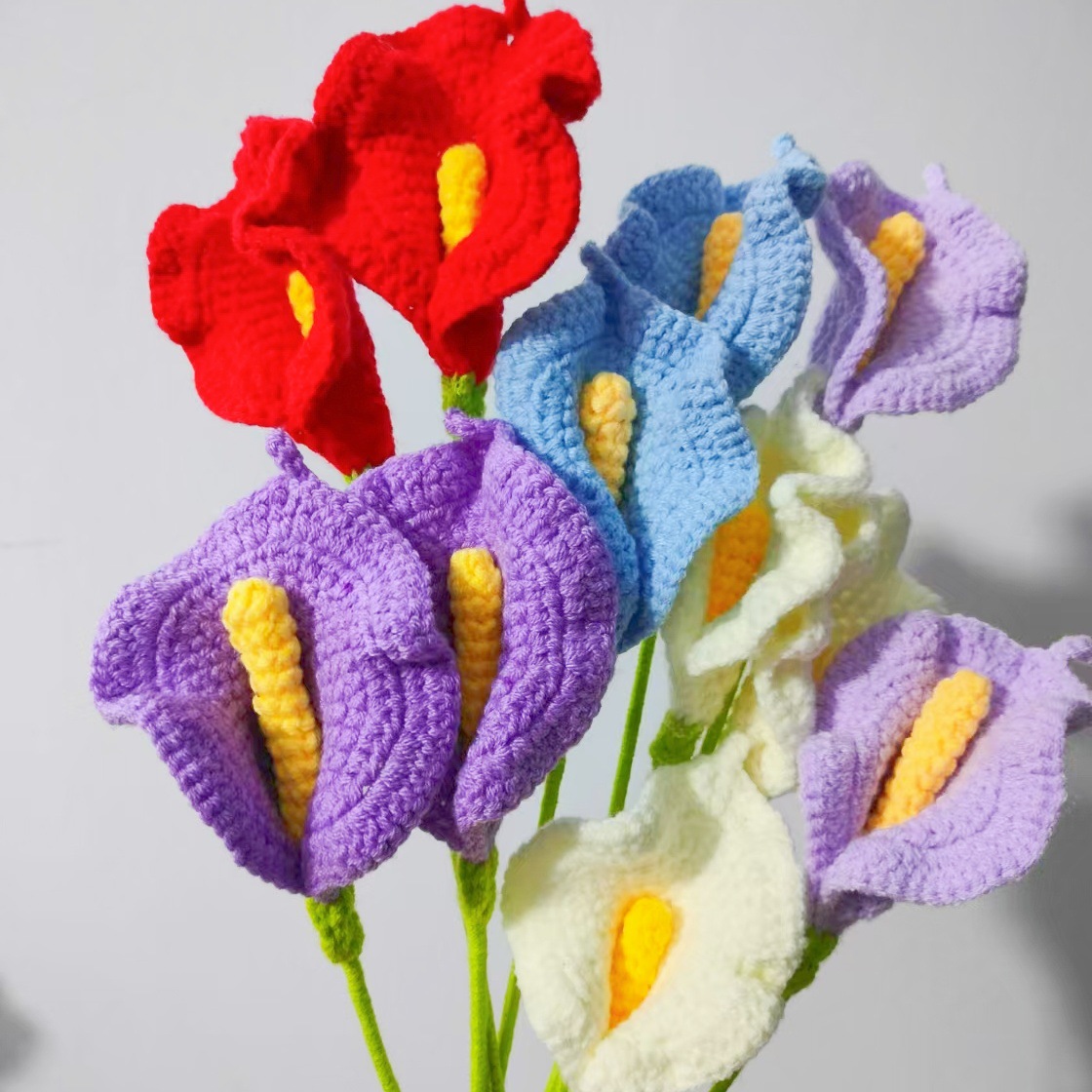 Productos acabados de lana tejida a mano flor de punto de hippopotamus imitación flor inmortal flor creativa ganchillo decoración ornamentos florales