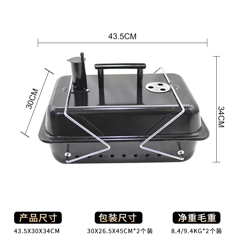 Piernas plegables portátiles con termómetro horno de barbacoa al aire libre horno de barbacoa de carbón portátil horno de barbacoa al aire libre parrilla de barbacoa plegable