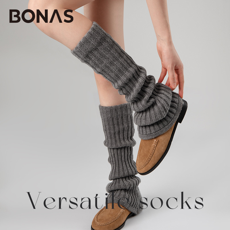 Bones Wide Leg Horn Socks Women's Slimming Autumn and Winter Thickened Wool Leg Over-the-Knee Socks Lined Long Pile Socks