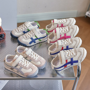 Children's sneaker 2024 Autumn New Girls' sneaker Genuine Leather Breathable Soft Sole Non-slip Casual Shoes for Boys