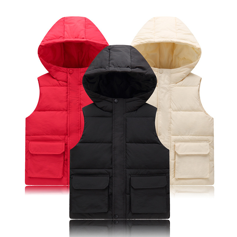 Otoño e Invierno ropa de los nuevos niños de los muchachos engrosada Chaleco de algodón chaleco medio y grande de los niños estudiante abajo Chaleco de algodón