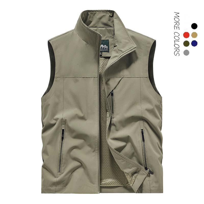 S 85878 Polyester Vest Multi Pocket Casual Mens Polyester Multi-Pocket Vest S 85878 Polyester Vest Multi Pocket Casual Mens Polyester Multi-Pocket Vest