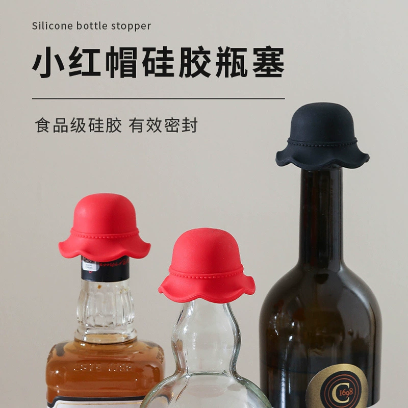 Little Red Riding Hood, creative thermocover sealed for home use, silicone hat, bottle stopper