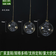 悬挂玻璃花瓶 壁挂花瓶 多肉植物花瓶 透明圆形水培吊瓶 婚庆用品